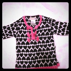 Pottery Barn Kids pink heart tunic with tassels